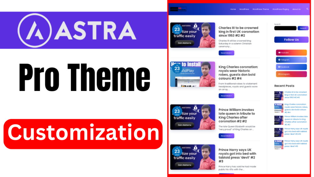Astra Pro WordPress Theme Customization Using My Custom CSS
