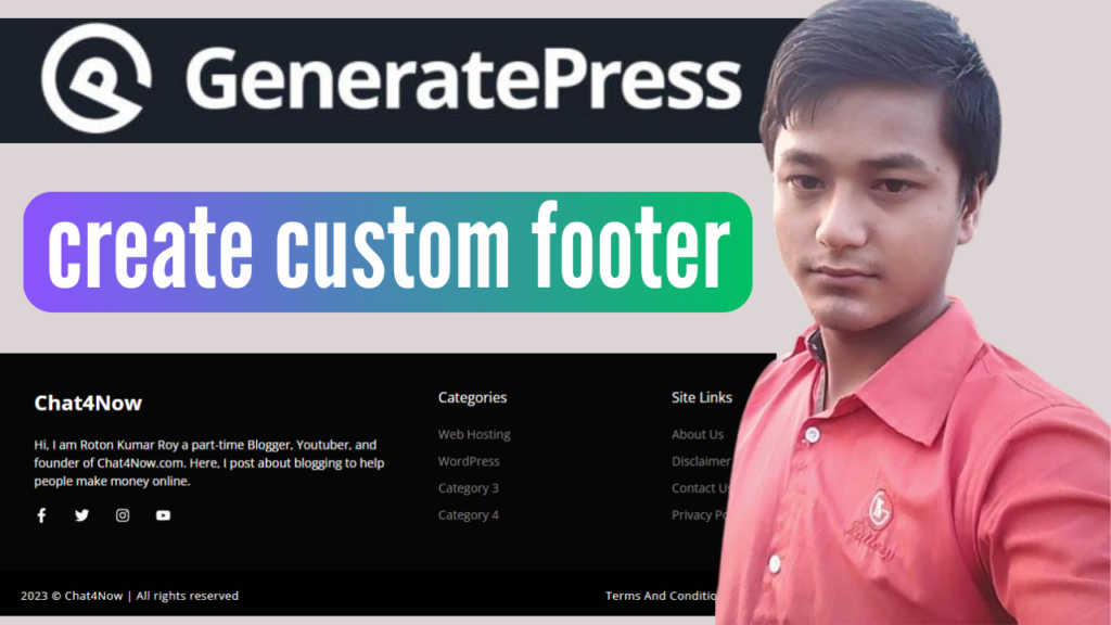How to Create Custom Footer in GeneratePress using Generateblocks