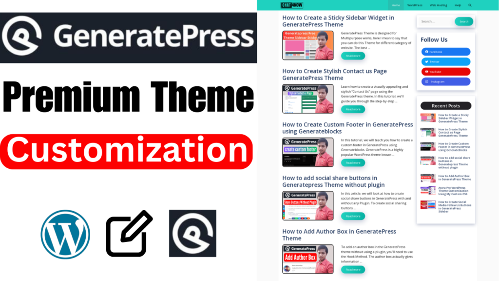 Easy Way GeneratePress Marketer Theme Customization